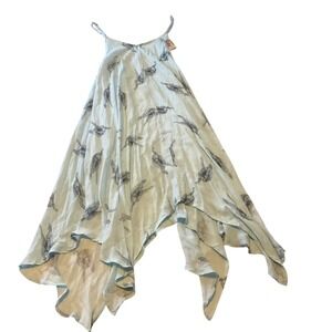 India‎ Boutique Light Blue Turtle Print Asymmetrical Hem Maxi Dress One Size